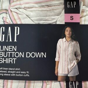 GAP Striped Button-Down Shirt - Pink & Cream